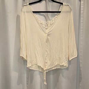 Paper Tee Cream Lace Blouse